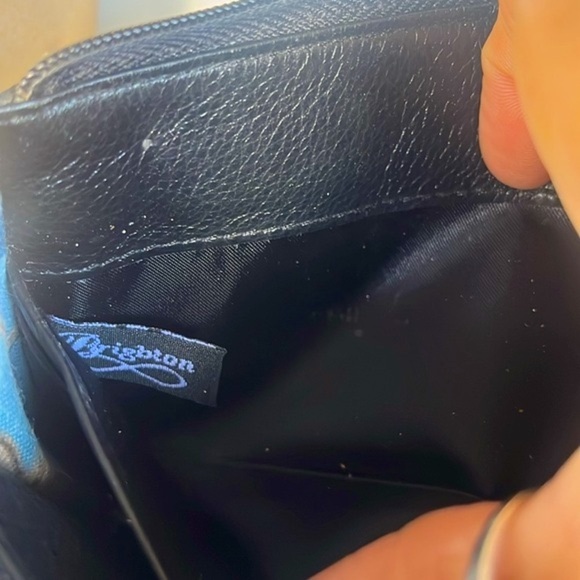 Brighton Leather Black Red Wallet Wristlet Silver Trim Pockets Zippered - Picture 5 of 6